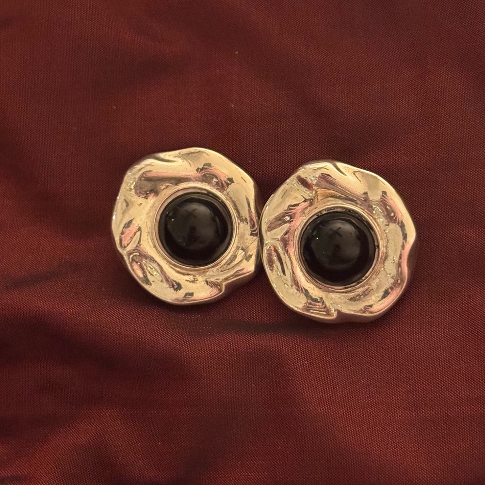 VTG Modern Silver Tone Clip Earrings